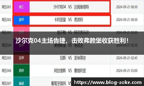 沙尔克04主场告捷，击败弗赖堡收获胜利！