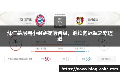 拜仁慕尼黑小组赛提前晋级，继续向冠军之路迈进